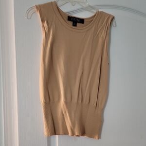 Kasper Beige Sleeveless Tank Top